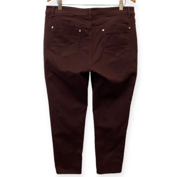 J. Jill 14 Slim Ankle Jeans Eggplant Color Authentic Fit Stretch Womens Mid Rise - Picture 3 of 8